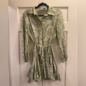 ZARA green long sleeve dress